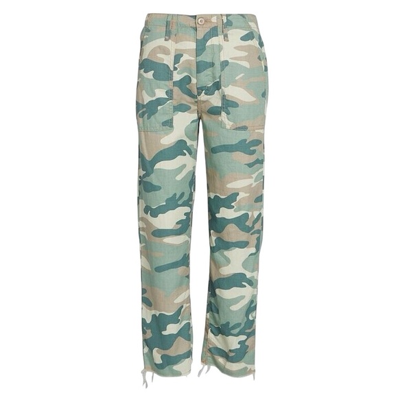 MOTHER The Shaker Chop Crop High Waist Straight Ankle Crop Jeans in camo - Picture 16 of 16